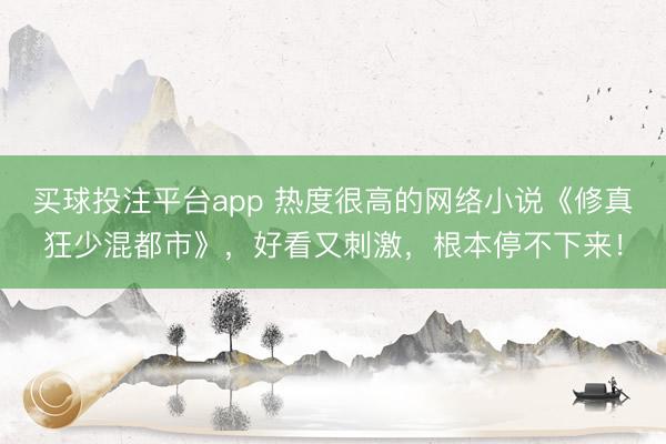 买球投注平台app 热度很高的网络小说《修真狂少混都市》，好看又刺激，根本停不下来！