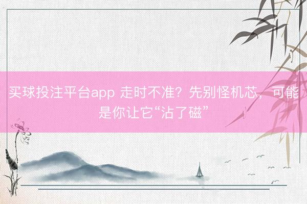 买球投注平台app 走时不准？先别怪机芯，可能是你让它“沾了磁”