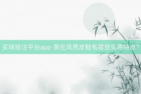 买球投注平台app 英伦风男皮鞋有哪些实用特点？