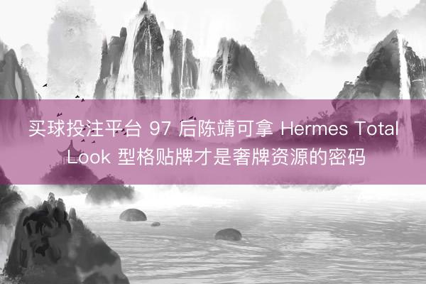买球投注平台 97 后陈靖可拿 Hermes Total Look 型格贴牌才是奢牌资源的密码