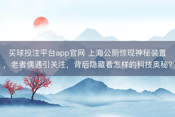 买球投注平台app官网 上海公厕惊现神秘装置，老者偶遇引关注，背后隐藏着怎样的科技奥秘？