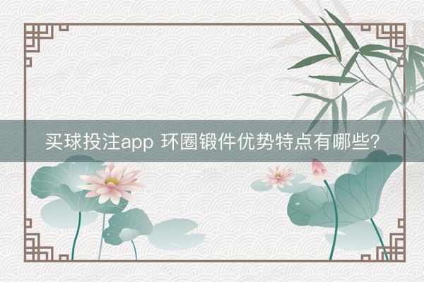 买球投注app 环圈锻件优势特点有哪些?