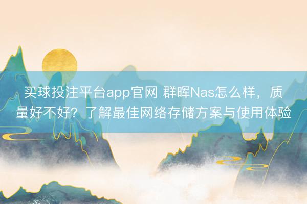 买球投注平台app官网 群晖Nas怎么样,质量好不好?了解最佳网络存储方案与使用体验