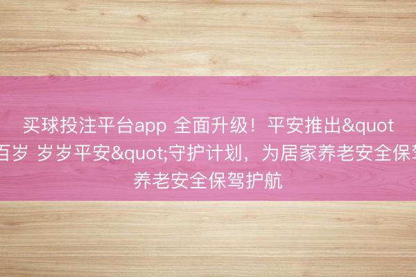 买球投注平台app 全面升级！平安推出"活过百岁 岁岁平安"守护计划，为居家养老安全保驾护航