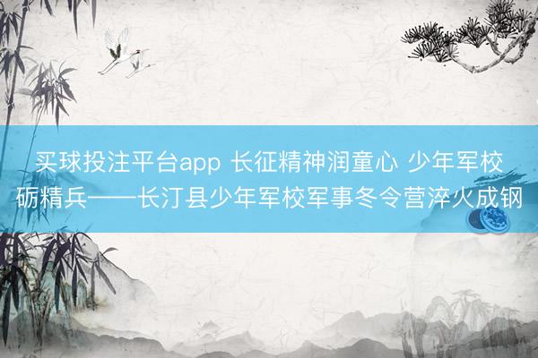 买球投注平台app 长征精神润童心 少年军校砺精兵——长汀县少年军校军事冬令营淬火成钢