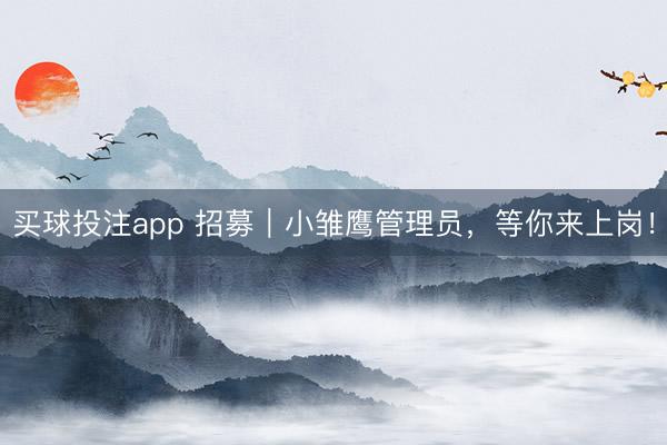 买球投注app 招募｜小雏鹰管理员，等你来上岗！