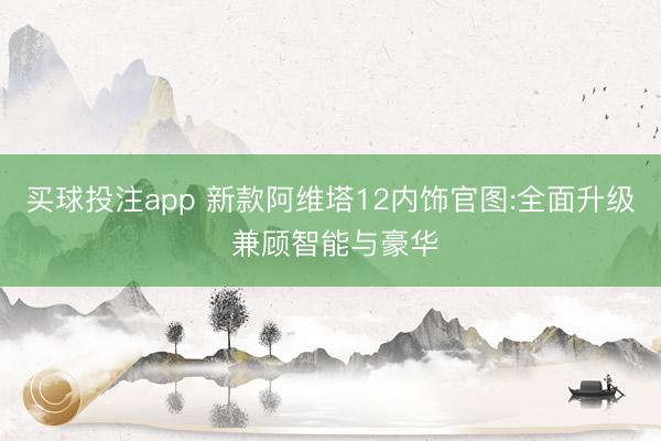 买球投注app 新款阿维塔12内饰官图:全面升级 兼顾智能与豪华