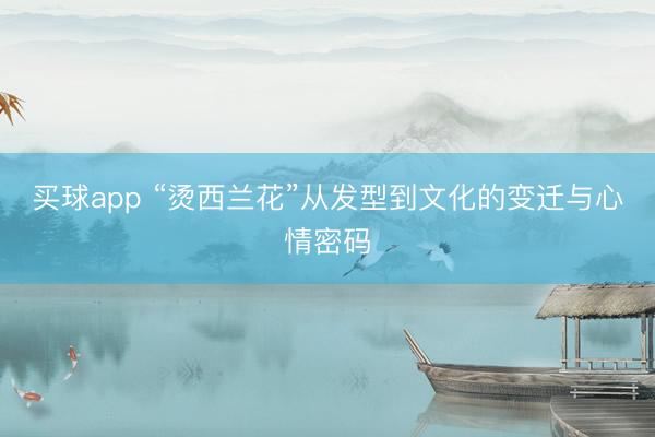 买球app “烫西兰花”从发型到文化的变迁与心情密码