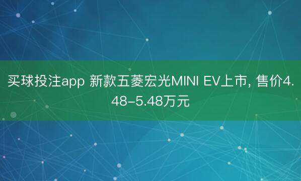 买球投注app 新款五菱宏光MINI EV上市， 售价4.48-5.48万元
