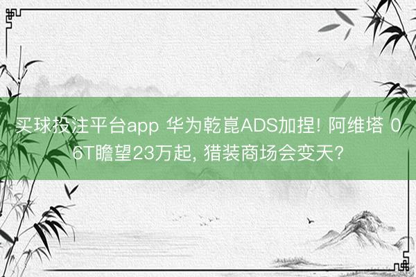 买球投注平台app 华为乾崑ADS加捏! 阿维塔 06T瞻望23万起， 猎装商场会变天?