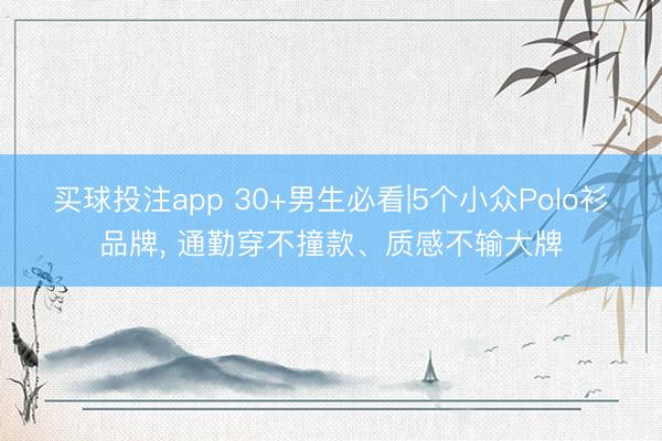 买球投注app 30+男生必看|5个小众Polo衫品牌, 通勤穿不撞款、质感不输大牌