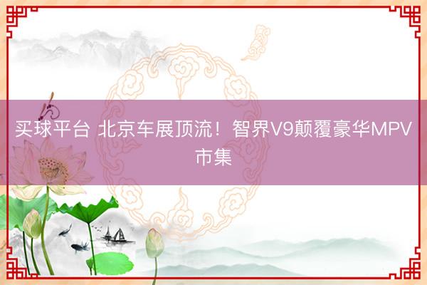 买球平台 北京车展顶流！智界V9颠覆豪华MPV市集