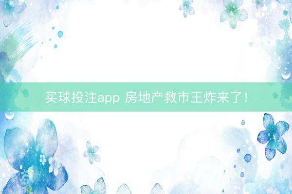 买球投注app 房地产救市王炸来了！