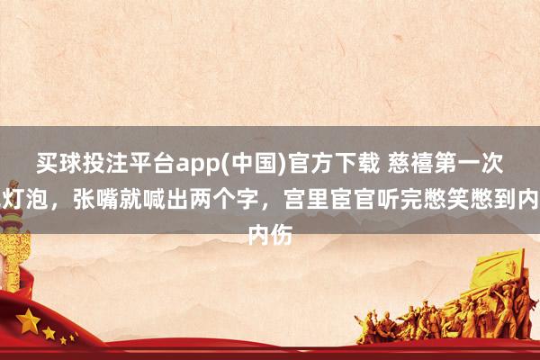 买球投注平台app(中国)官方下载 慈禧第一次见灯泡，张嘴就喊出两个字，宫里宦官听完憋笑憋到内伤