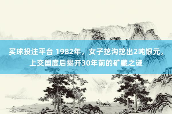 买球投注平台 1982年,女子挖沟挖出2吨银元,上交国度后揭开30年前的矿藏之谜