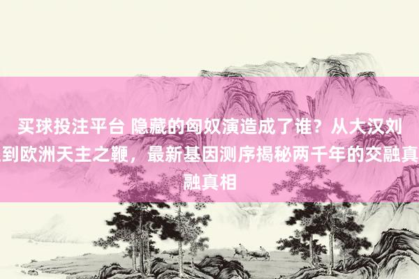 买球投注平台 隐藏的匈奴演造成了谁？从大汉刘姓到欧洲天主之鞭，最新基因测序揭秘两千年的交融真相