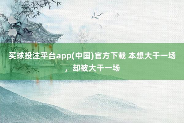 买球投注平台app(中国)官方下载 本想大干一场，却被大干一场