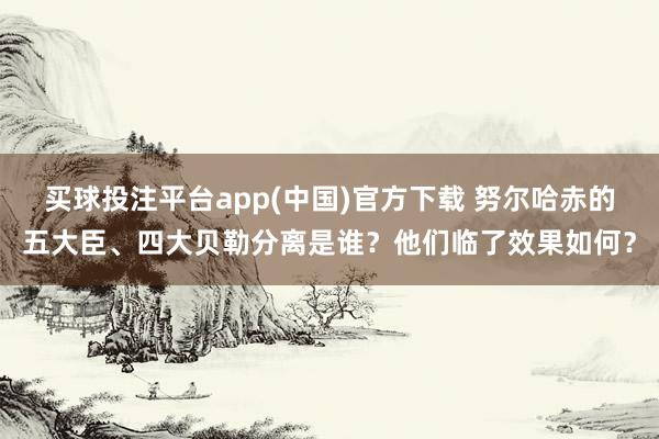 买球投注平台app(中国)官方下载 努尔哈赤的五大臣、四大贝勒分离是谁？他们临了效果如何？