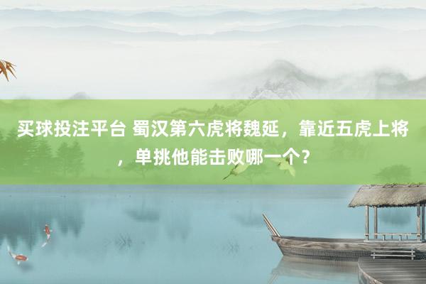 买球投注平台 蜀汉第六虎将魏延，靠近五虎上将，单挑他能击败哪一个？