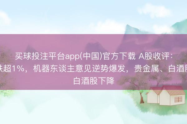 买球投注平台app(中国)官方下载 A股收评：沪指跌超1%，机器东谈主意见逆势爆发，贵金属、白酒股下降