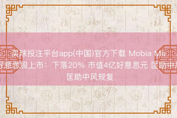 买球投注平台app(中国)官方下载 Mobia Medical好意思股上市:下落20% 市值4亿好意思元 匡助中风规复