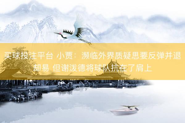 买球投注平台 小贾：濒临外界质疑思要反弹并退却易 但谢泼德将球队抗在了肩上