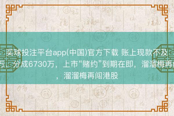 买球投注平台app(中国)官方下载 账上现款不及4000万、分成6730万，上市“赌约”到期在即，溜溜梅再闯港股
