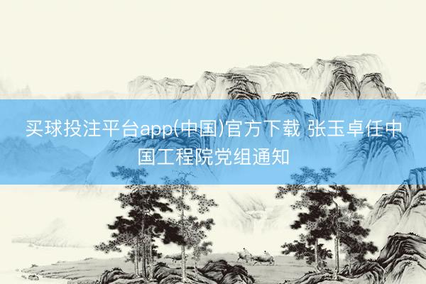 买球投注平台app(中国)官方下载 张玉卓任中国工程院党组通知