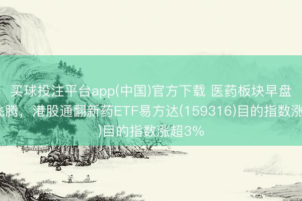 买球投注平台app(中国)官方下载 医药板块早盘逆势飞腾，港股通翻新药ETF易方达(159316)目的指数涨超3%