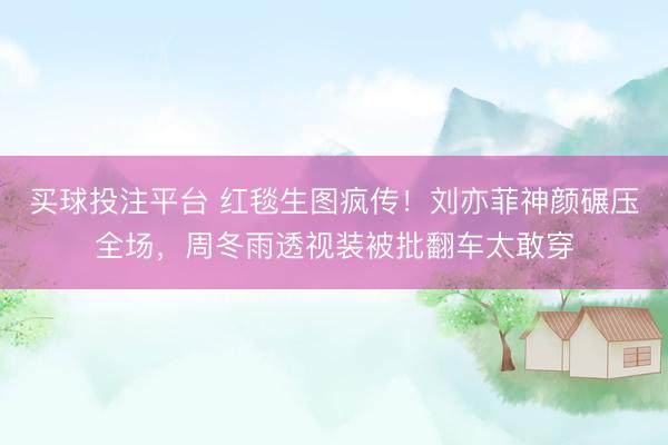 买球投注平台 红毯生图疯传！刘亦菲神颜碾压全场，周冬雨透视装被批翻车太敢穿