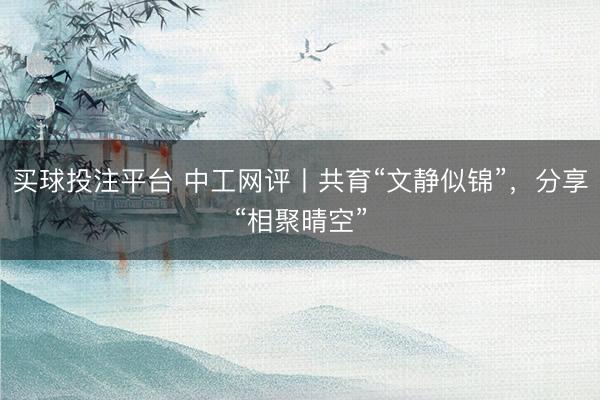 买球投注平台 中工网评丨共育“文静似锦”，分享“相聚晴空”