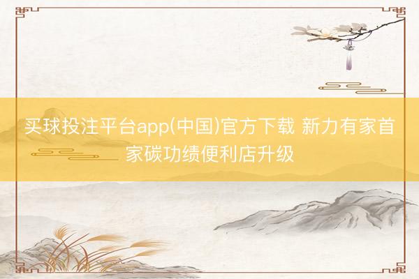 买球投注平台app(中国)官方下载 新力有家首家碳功绩便利店升级