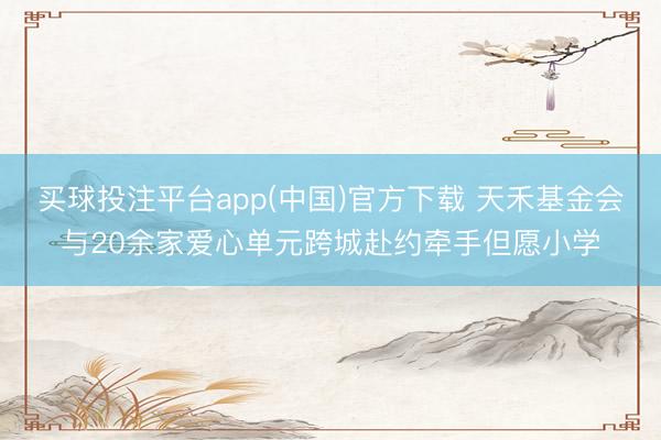 买球投注平台app(中国)官方下载 天禾基金会与20余家爱心单元跨城赴约牵手但愿小学