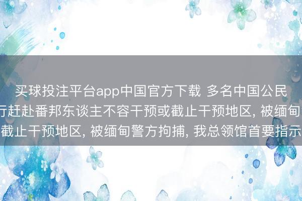 买球投注平台app中国官方下载 多名中国公民因涉嫌造孽入境、私行赶赴番邦东谈主不容干预或截止干预地区, 被缅甸警方拘捕, 我总领馆首要指示